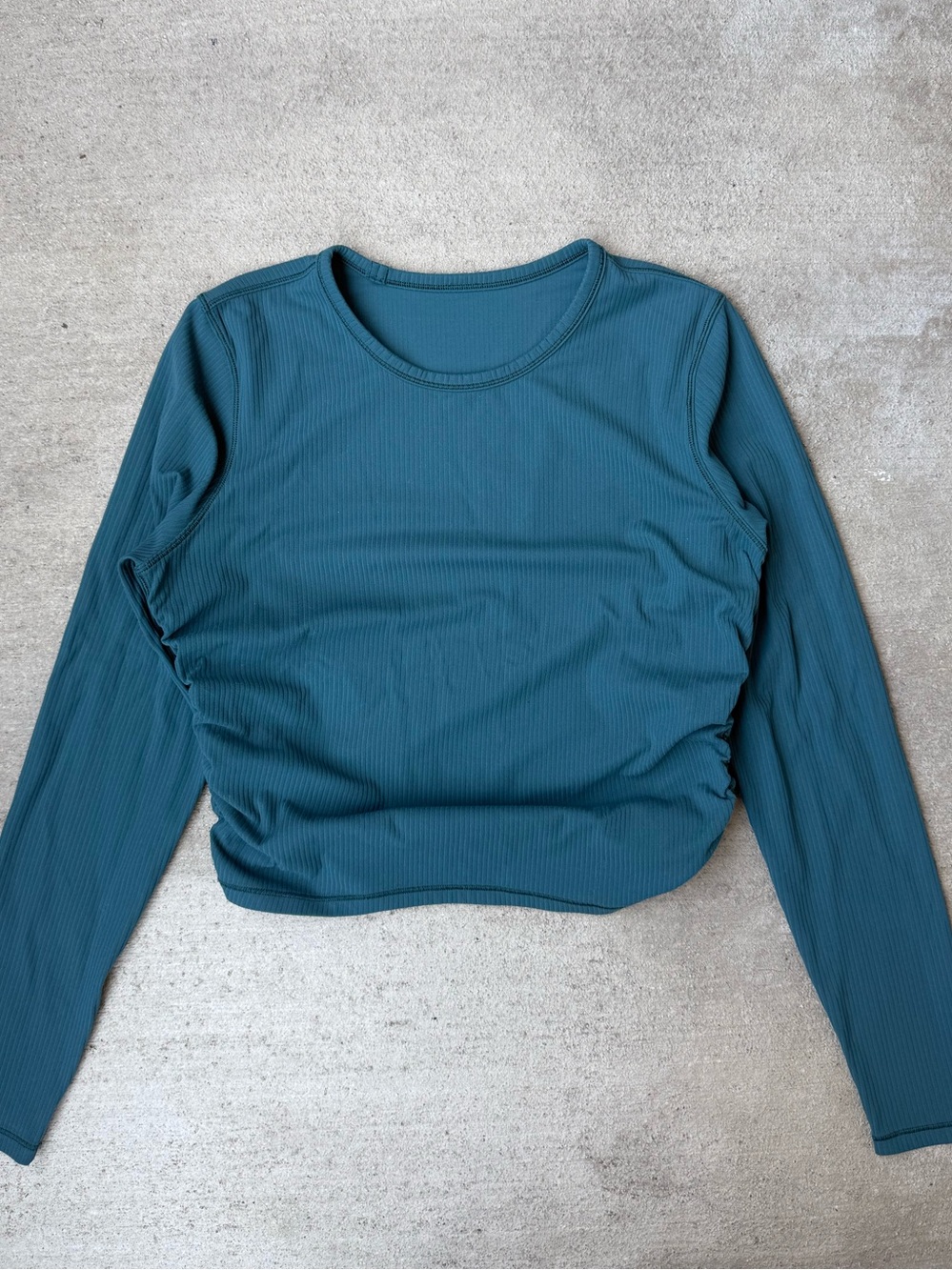 lululemon athletica - All It Takes - Teal Ribbed Long Sleeve Top - Size 6 - Picture 2 of 4